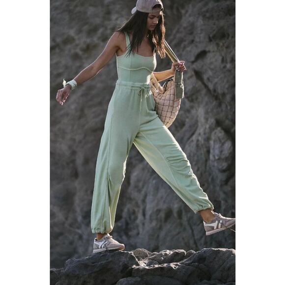 Free People Inbound Onesie Moss Size Large NWT - Picture 1 of 7